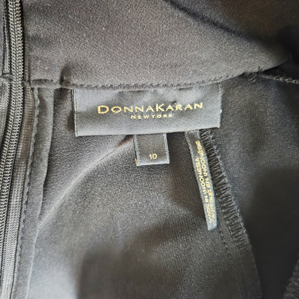 Donna Karan Black Long Sleeve V Neck Sheath Dress Career Womens Size 10 - Picture 4 of 5